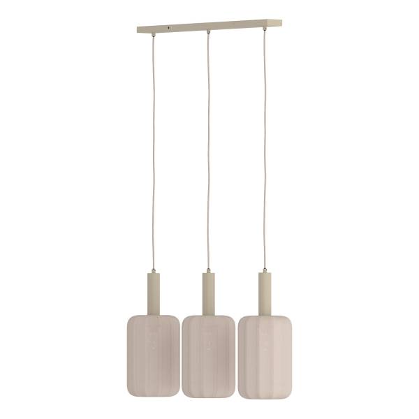 Pendelleuchte ONI - Nylon / Eisen - 3-flammig - Beige