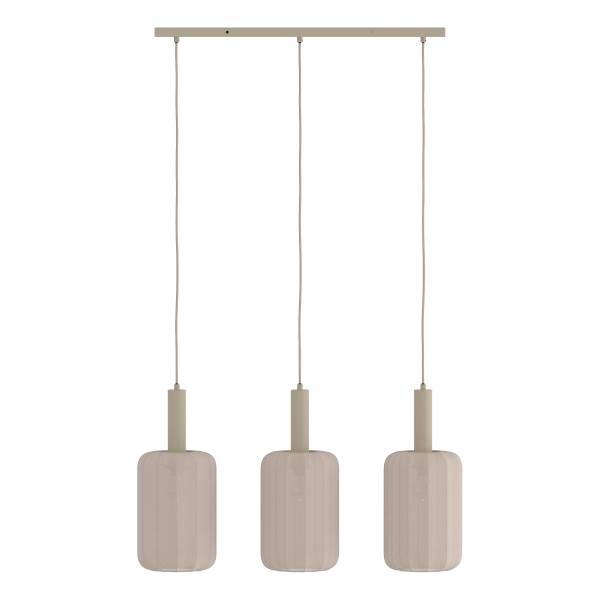 Pendelleuchte ONI - Nylon / Eisen - 3-flammig - Beige