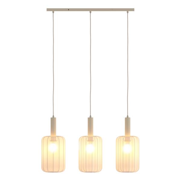 Pendelleuchte ONI - Nylon / Eisen - 3-flammig - Beige