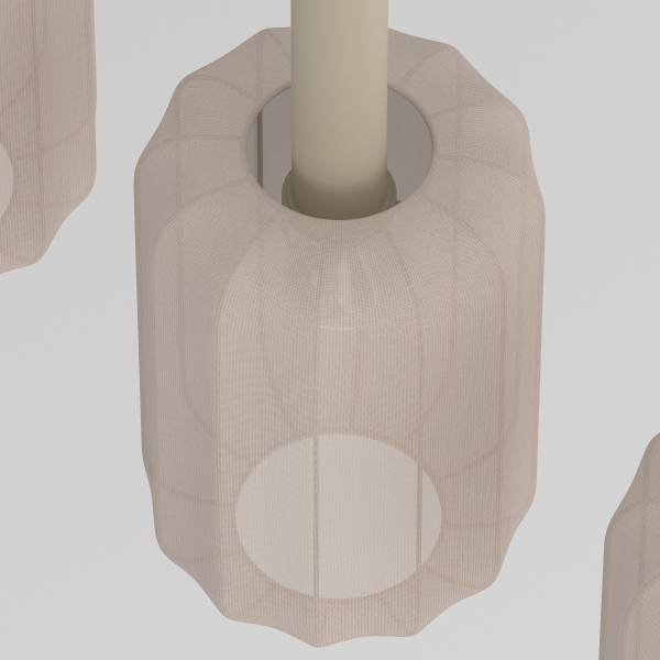 Pendelleuchte ONI - Nylon / Eisen - 3-flammig - Beige