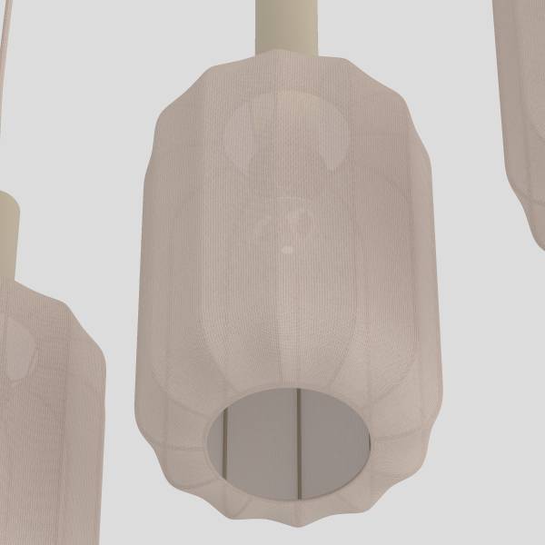 Pendelleuchte ONI - Nylon / Eisen - 3-flammig - Beige