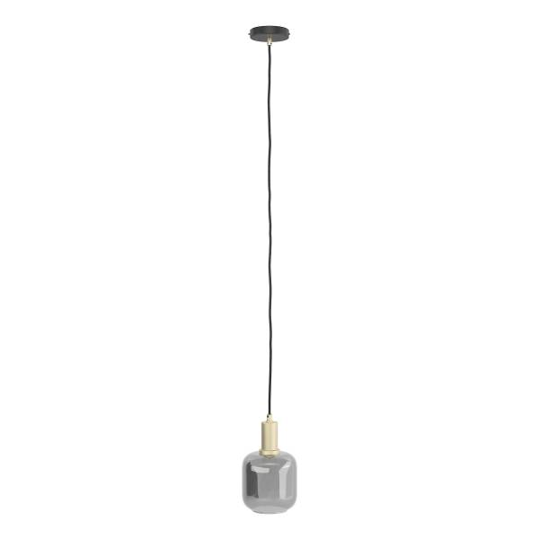 Pendelleuchte MOME 1-flammig - Rauchglas / Eisen - Messing