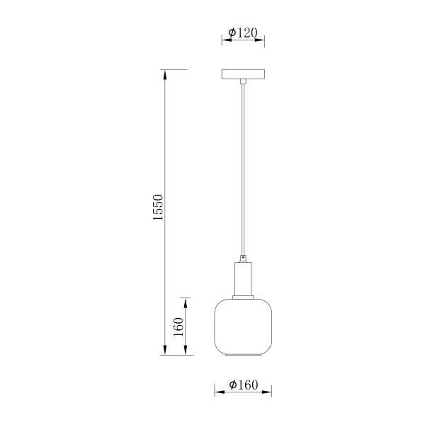 Pendelleuchte MOME 1-flammig - Rauchglas / Eisen - Messing