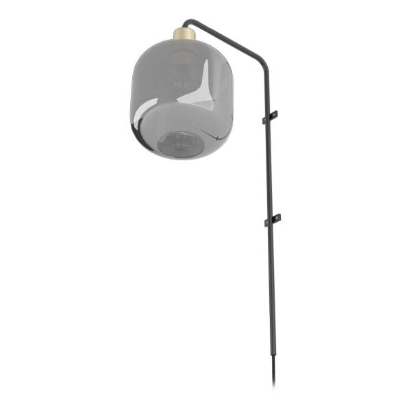 Wandleuchte MOME - Rauchglas / Eisen - 1-flammig - Höhe: 70 cm