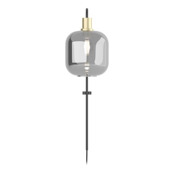 Wandleuchte MOME - Rauchglas / Eisen - 1-flammig - Höhe: 70 cm