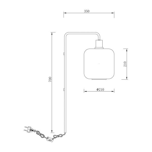 Wandleuchte MOME - Rauchglas / Eisen - 1-flammig - Höhe: 70 cm