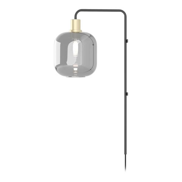 Wandleuchte MOME - Rauchglas / Eisen - 1-flammig - Höhe: 70 cm