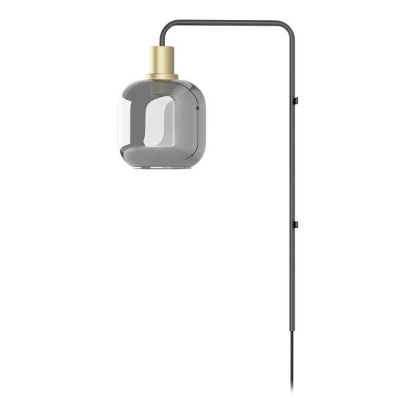 Wandleuchte MOME - Rauchglas / Eisen - 1-flammig - Höhe: 57 cm