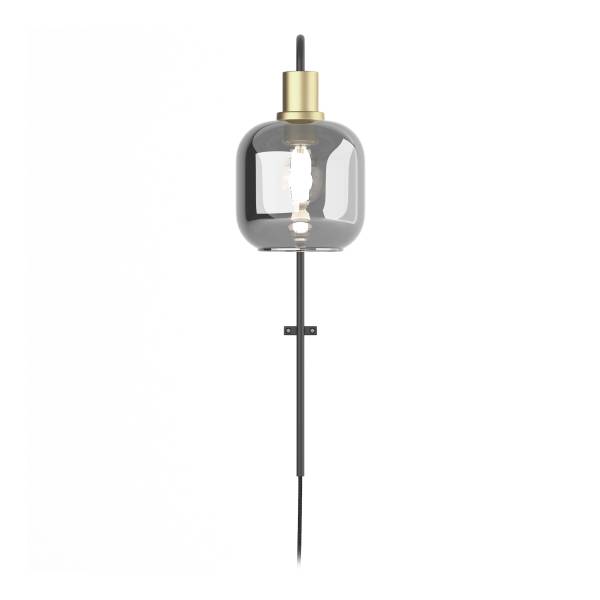 Wandleuchte MOME - Rauchglas / Eisen - 1-flammig - Höhe: 57 cm