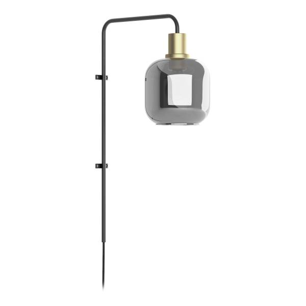 Wandleuchte MOME - Rauchglas / Eisen - 1-flammig - Höhe: 57 cm