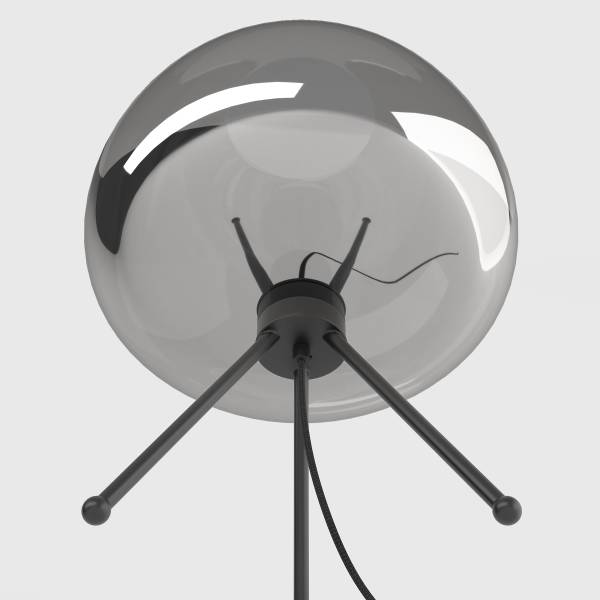 Tischleuchte ARA - Rauchglas / Eisen - 1-flammig