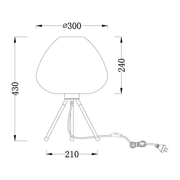 Tischleuchte ARA - Rauchglas / Eisen - 1-flammig