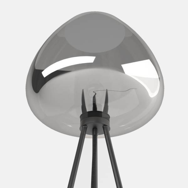 Stehleuchte ARA - Rauchglas / Eisen - 1-flammig