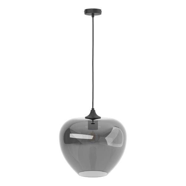 Pendelleuchte ARA - Rauchglas / Eisen - 1-flammig