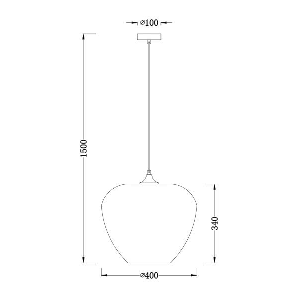 Pendelleuchte ARA - Rauchglas / Eisen - 1-flammig