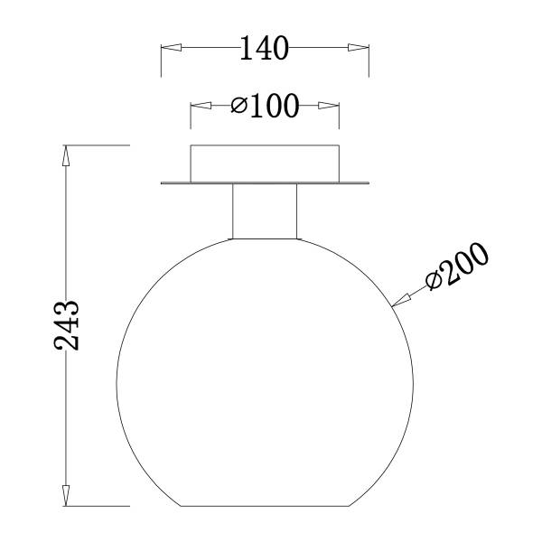 Deckenleuchte ENTEA - Glas / Eisen - Flammenanzahl: 1