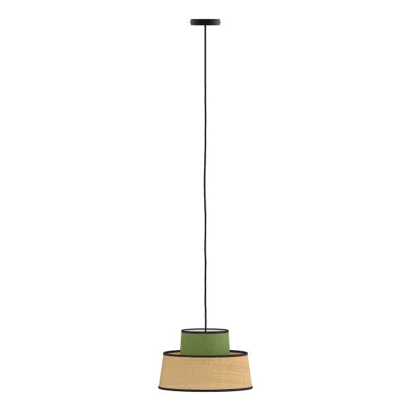 Pendelleuchte OKO Typ A - Rattan / Textil - 1-flammig