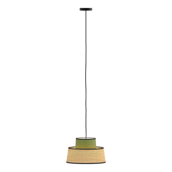 Pendelleuchte OKO Typ A - Rattan / Textil - 1-flammig