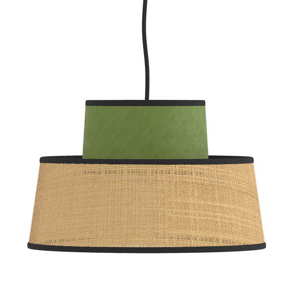 Pendelleuchte OKO Typ A - Rattan / Textil - 1-flammig