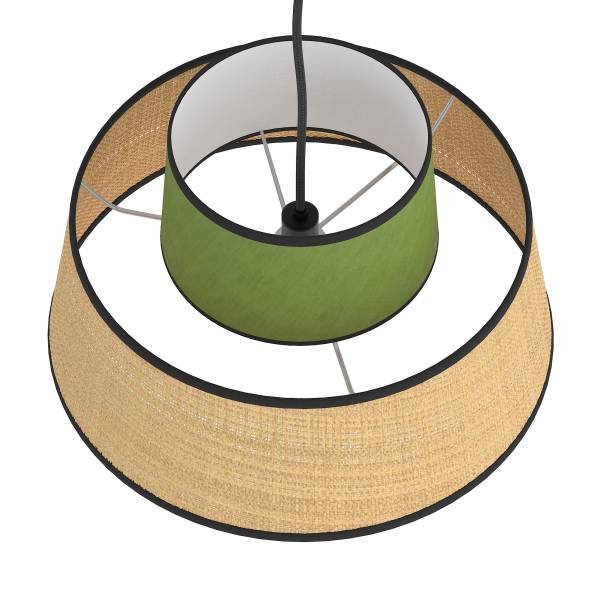 Pendelleuchte OKO Typ A - Rattan / Textil - 1-flammig
