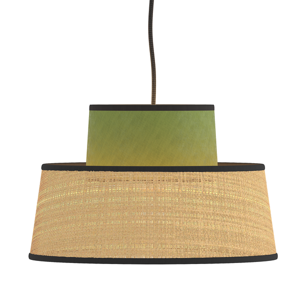 Pendelleuchte OKO Typ A - Rattan / Textil - 1-flammig