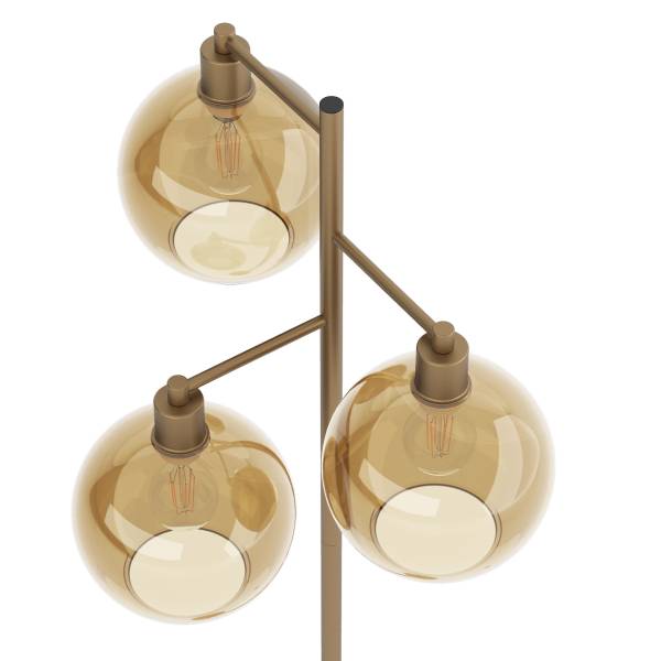 Stehleuchte PENSI - Glas / Eisen - 3-flammig - Braun