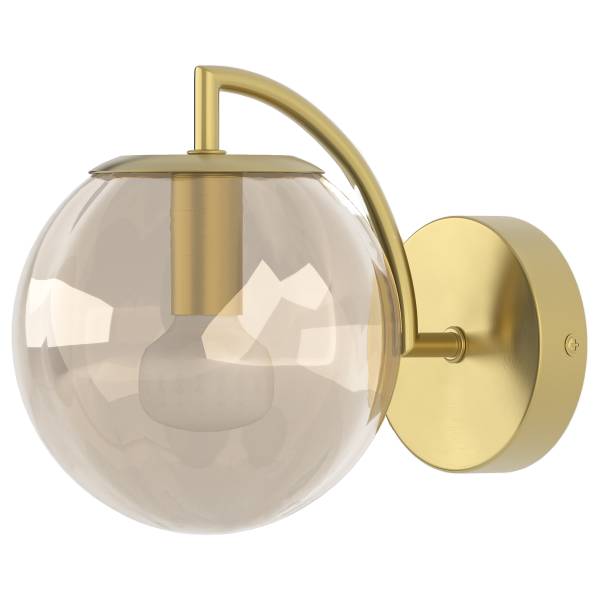 Wandleuchte CARTY - Glas / Eisen - 1-flammig - Bernstein