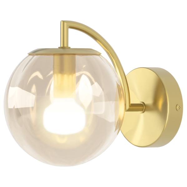 Wandleuchte CARTY - Glas / Eisen - 1-flammig - Bernstein