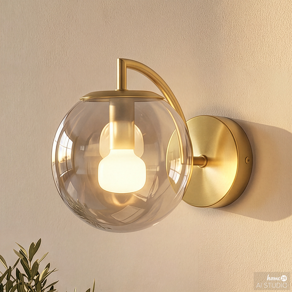Wandleuchte CARTY - Glas / Eisen - 1-flammig - Grau