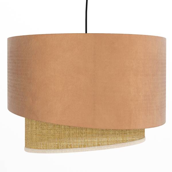 Pendelleuchte OKO Typ B - Textil / Rattan - 1-flammig