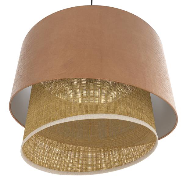 Pendelleuchte OKO Typ B - Textil / Rattan - 1-flammig