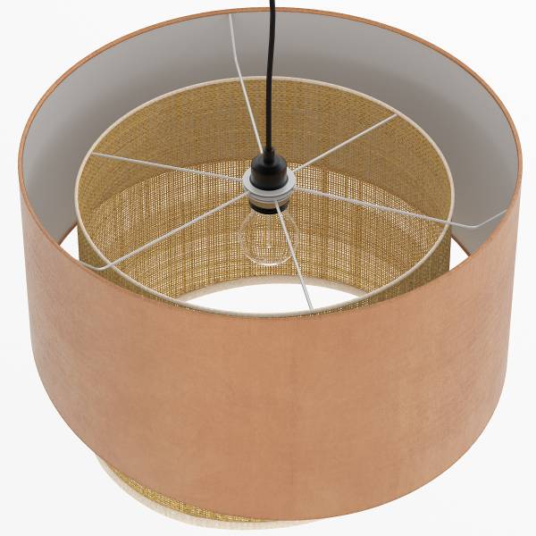 Pendelleuchte OKO Typ B - Textil / Rattan - 1-flammig