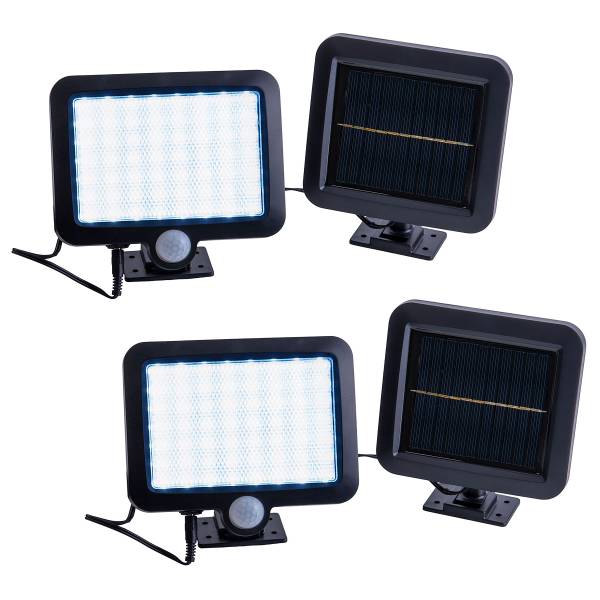 LED-Solar-Wandleuchte Pepe 2er-Set - Kunststoff - Schwarz - 1-flammig