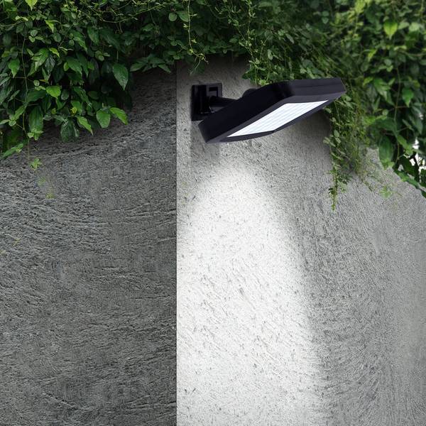 LED-Solar-Wandleuchte Pepe 2er-Set - Kunststoff - Schwarz - 1-flammig