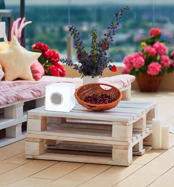 LED-/Bluetooth Würfel Cube - Kunststoff - Weiß - 1-flammig