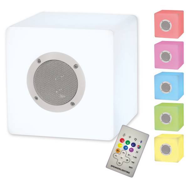LED-/Bluetooth Würfel Cube - Kunststoff - Weiß - 1-flammig