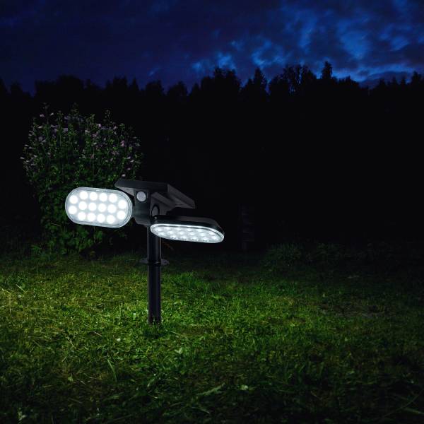 LED-Solar-Wegeleuchte Paco - Kunststoff - Schwarz - 2-flammig