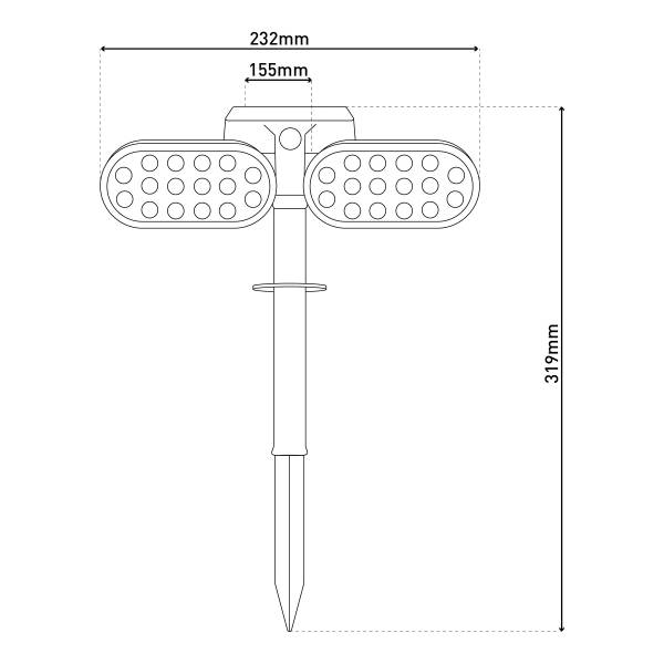 LED-Solar-Wegeleuchte Paco - Kunststoff - Schwarz - 2-flammig