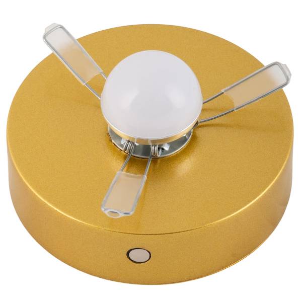 Akkutischleuchte Luise - Eisen / Rauchglas - Gold - 1-flammig