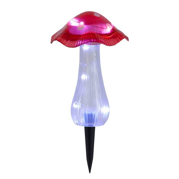 LED-Solarleuchte Mantar 2er-Set - Polyacryl - Rot / Gelb - 2-flammig