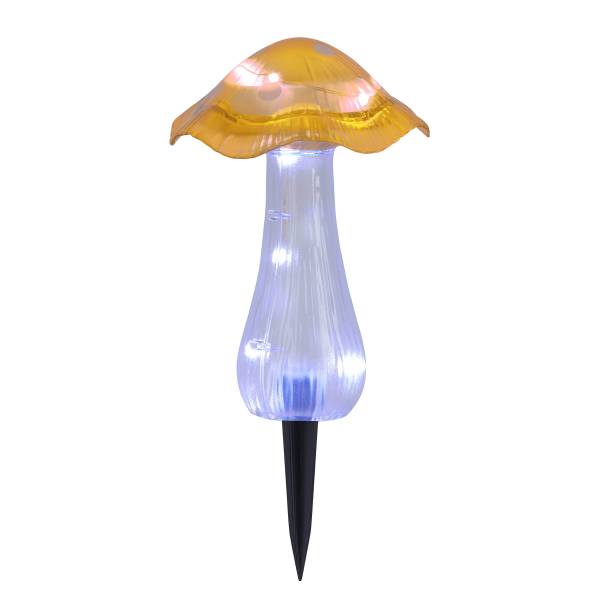 LED-Solarleuchte Mantar 2er-Set - Polyacryl - Rot / Gelb - 2-flammig
