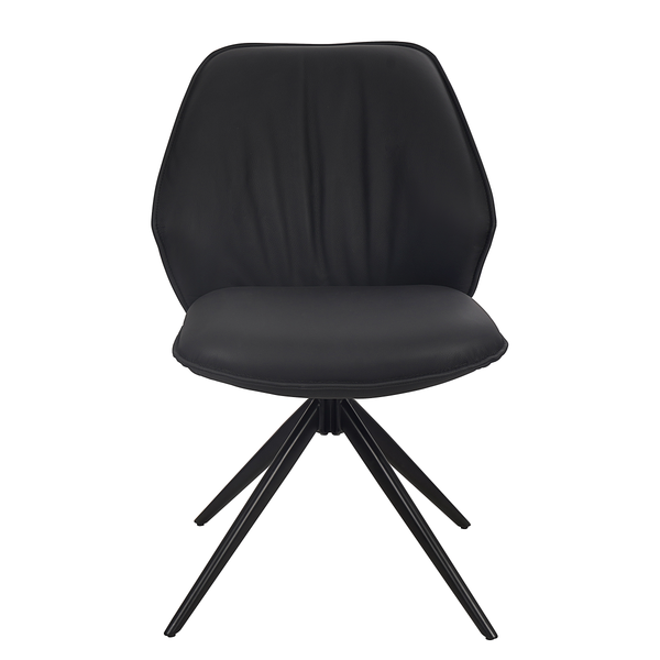 Drehbarer Polsterstuhl LINNI 2er-Set - Schwarz