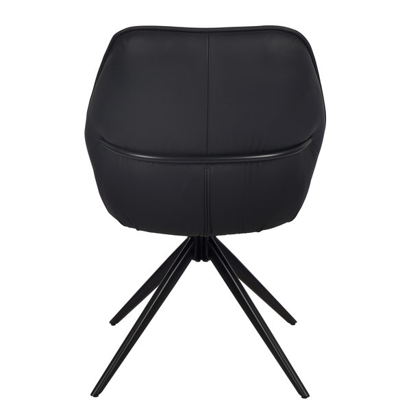 Drehbarer Polsterstuhl LINNI 2er-Set - Schwarz
