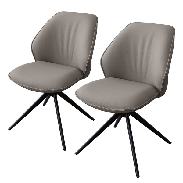 Drehbarer Polsterstuhl LINNI 2er-Set - Taupe
