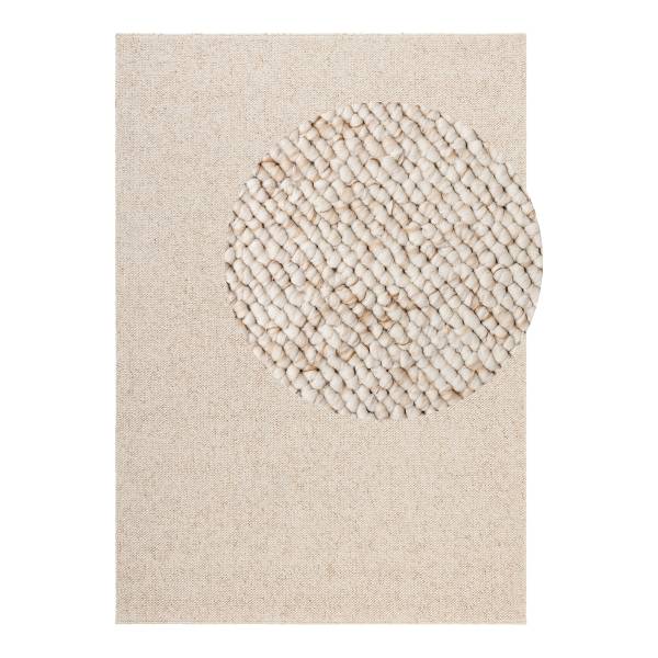 Kurzflorteppich Rocco - Polypropylen / Filz - Creme - 120 x 170 cm