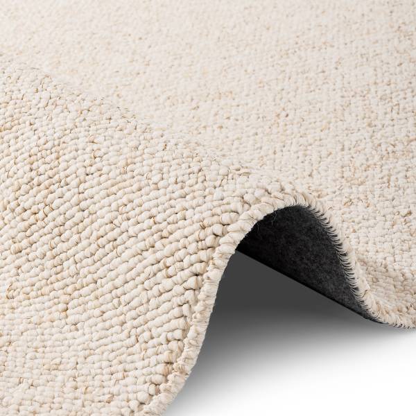 Kurzflorteppich Rocco - Polypropylen / Filz - Creme - 120 x 170 cm
