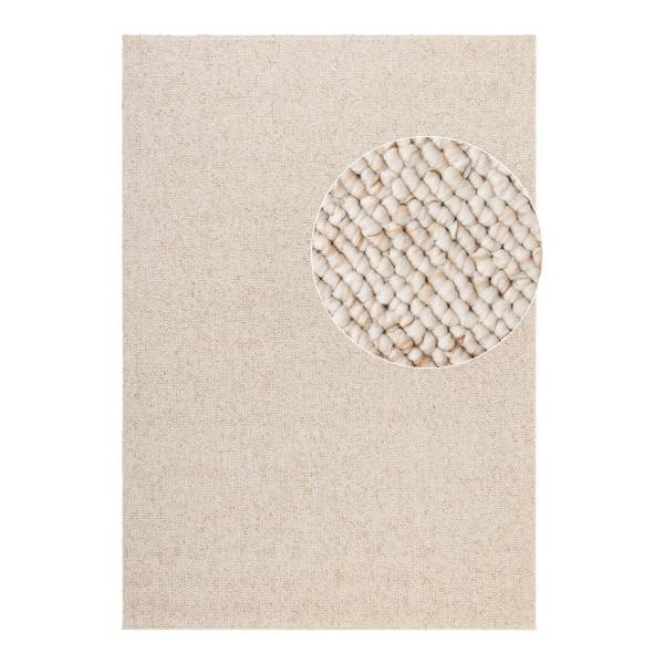 Kurzflorteppich Rocco - Polypropylen / Filz - Creme - 120 x 170 cm