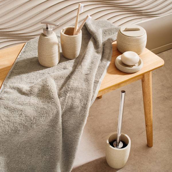 WC-Bürsten-Halter Sand - Beige - Braun - Polyresin - 10 x 37 x 10 cm