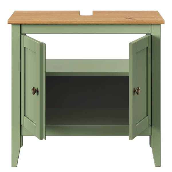 Waschbeckenunterschrank Belleria Typ B - Massivholz - Grün