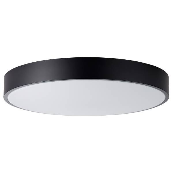 LED-Deckenleuchte Slimline - Eisen / Kunststoff - Schwarz - 1-flammig - Schwarz - Durchmesser: 49 cm